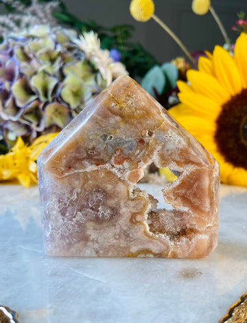 Pink Amethyst Geode Tower, Raw Crystal with Druzy, Comforting Energy, Healing and Balance, Stress Relief