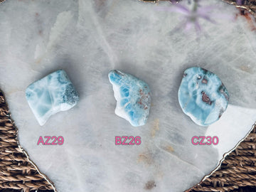 100% Natural Larimar Polished Slabs from Dominican Republic, Larimar Palmstone, Earth Healing Crystal