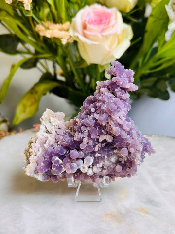 Grade AAA Natural Grape Agate from Indonesia, 166g, Natural Velvet Shine Bubbles in Real life, Healing Crystal Home Decor