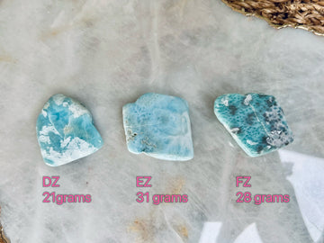 100% Natural Larimar Polished Slabs from Dominican Republic, Larimar Palmstone, Earth Healing Crystal