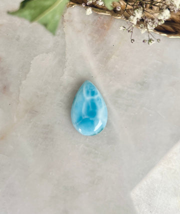 Grade AAA 100% Natural Larimar Teardrop Cabochon from Dominican Republic 7g - LT15
