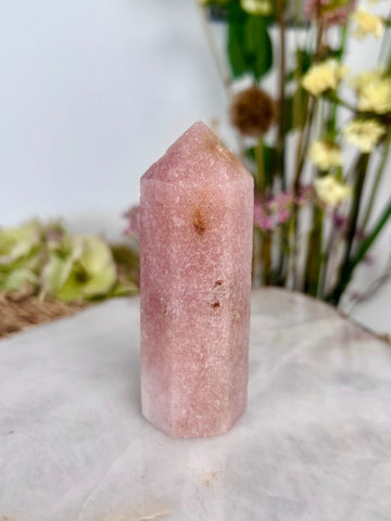 Grade AAA Pink Amethyst Tower, Full body sparkles, Heart Chakra Healing,Unconditional Love Crystal 98g PAT03