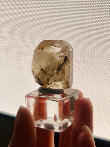 Grade AAA+ 100% Natural Terminated Topaz with Black Tourmaline from Skardu Pakistan 28g Gemstone Quality, Wish Fulfilling Crystal, TT05