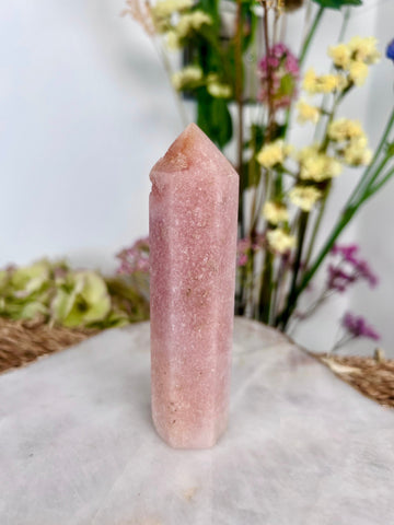 Grade AAA Pink Amethyst Tower, Full body sparkles, Heart Chakra Healing,Unconditional Love Crystal 120g PAT04