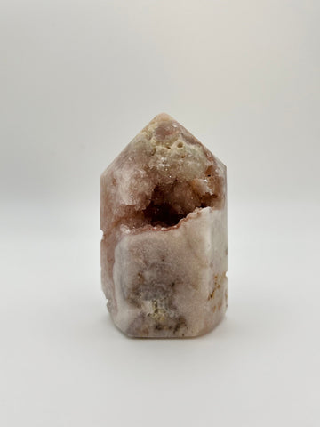 Grade AAA Pink Amethyst Tower with Druzy Geode - Soothing Energy & Divine Femininity 160g PET03