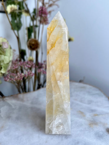 Grade AAA Golden Healer Obelisk, Natural Hematoid Quartz, Source Energy Crystal Tower 223g GHO13 Discounted for minor imperfection