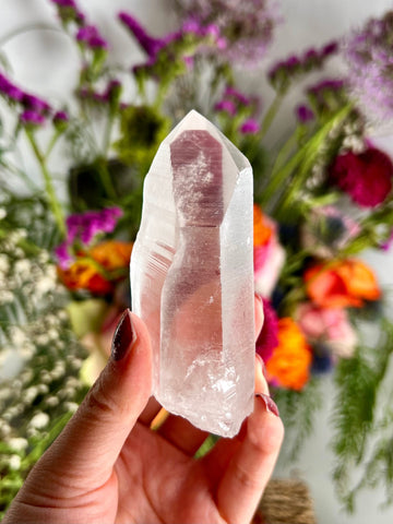 Grade AAA Lemurian Quartz with Record Keepers, Crater Formation & Rainbow, 150g SLE05