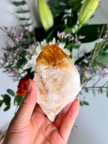 Extra Quality Heated Citrine Point with Rainbows - RC08 250g
