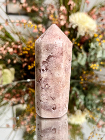 Grade AA Pink Amethyst Tower, Full body sparkles, Heart Chakra Healing,Unconditional Love Crystal 143g PET05