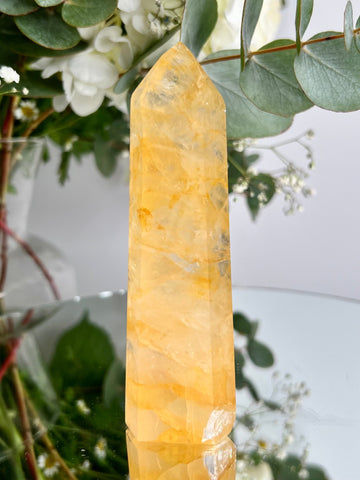 Grade AAA Golden Healer Tower - Natural Hematoid Quartz for Ultimate Healing, Abundance, and High Energy Frequency GHC16, 141g