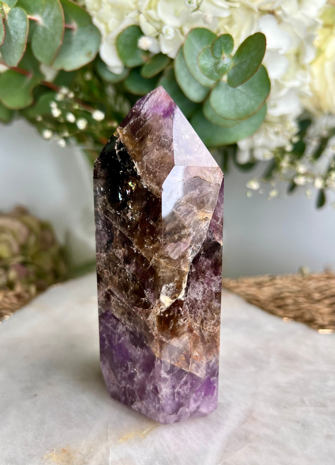 Grade AAA+ Super Seven Tower from Brazil - High-Vibration Master Healing Crystal 389g, STG03