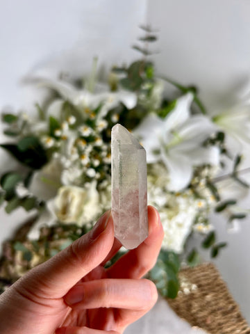 Grade AA Natural Double Terminated Chlorite Quartz Point with Rainbow - A Harmony of Healing and Protection CQC11, 21g