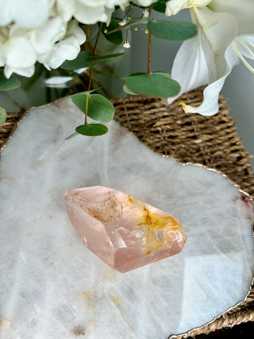 Grade AAA Golden Healer Rose Quartz Freeform with Star Light - A Celestial Beacon of Love and Healing, GRC28, 296g