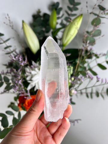 Grade AAA Natural Etched Lemurian Quartz 169g, Self Healed with Phantom, Starseed Quartz Wand, Extra Quality SL10