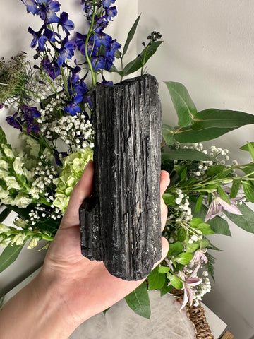 Grade AA Raw Black Tourmaline Specimen - The Ultimate Shield for Energy Purification, Grounding & EMF Protection 932g BTG15