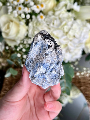 Grade AA Natural Blue Kyanite with Mica and Black Tourmaline, Crystal Healing, Energy Protection, Calming BK16,99g