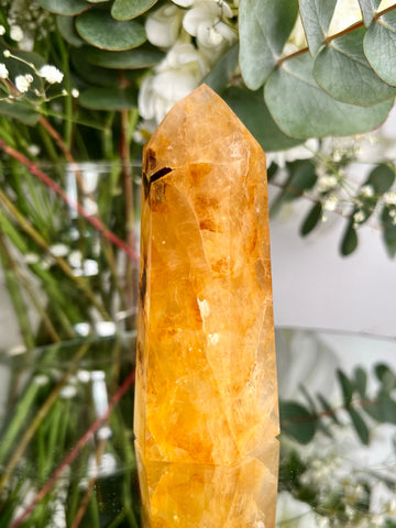 Grade AA Golden Healer Tower - Natural Hematoid Quartz for Ultimate Healing, Abundance, and High Energy Frequency GHC15, 184g