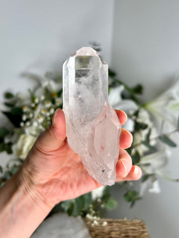 Grade AA Natural Chlorite Quartz Point with Rainbow - A Harmony of Healing and Protection CQC06, 134g