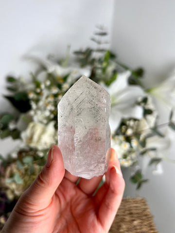 Grade AA Natural Chlorite Quartz Point with phantom- A Harmony of Healing and Protection CQC07, 124g