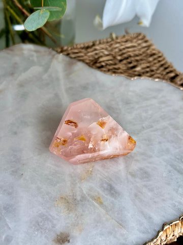 Grade AAA Golden Healer Rose Quartz Freeform with Star Light - A Celestial Beacon of Love and Healing, GRC13, 125g