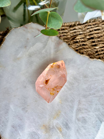 Grade AAA Golden Healer Rose Quartz Freeform with Star Light - A Celestial Beacon of Love and Healing, GRC18, 90g