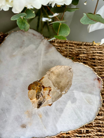 Grade AA+ Natural Golden Smoky Citrine Cathedral Point with Mica - Extra Quality, CCH04, 244g