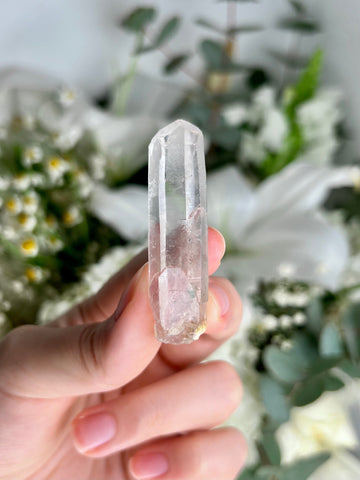 Grade AA Natural Clear Quartz Point with Chlorite - A Harmony of Healing and Protection CQC20, 15g