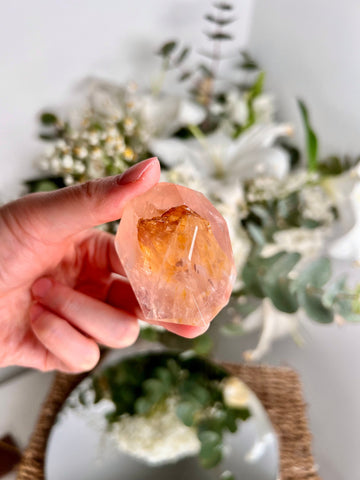 Grade AAA Golden Healer Rose Quartz Freeform with Star Light - A Celestial Beacon of Love and Healing, GRC36, 75g