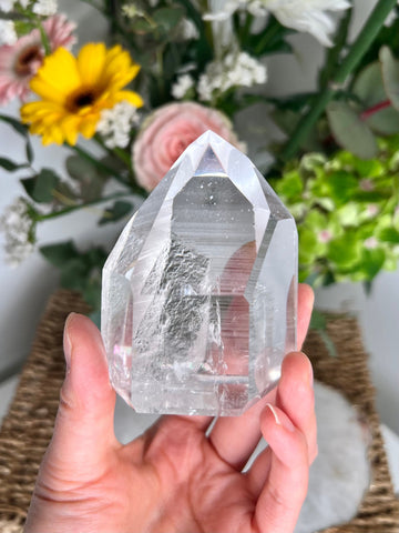 Grade AAA Lemurian Tower with Barcodes and Self-Healed - Semi-polished, Top Quality, from Sento se Bahia, LTC13, 326g