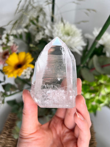 Grade AAA Lemurian Tower with Barcodes and Self-Healed - Semi-polished, Top Quality, from Sento se Bahia, LTC16, 179g