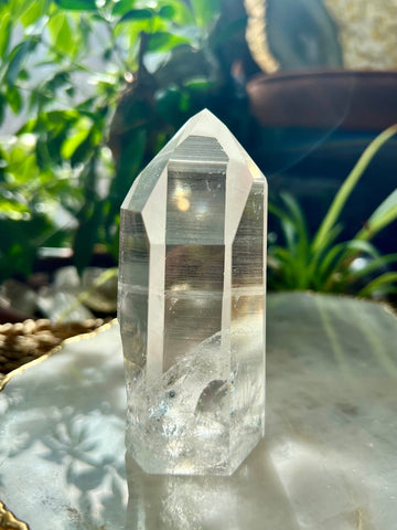 Grade AAA Lemurian Tower with Blue Needle and Self-Healed - Semi-polished, Top Quality, from Sento se Bahia, LTC18, 290g