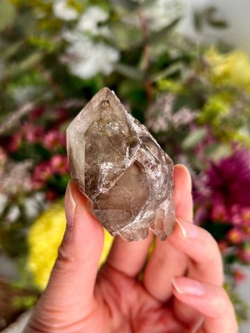 Grade AA 100% Natural Smoky Elestial Quartz - A Portal to Mystical Realms and Vibrant Healing 59g, EQC19