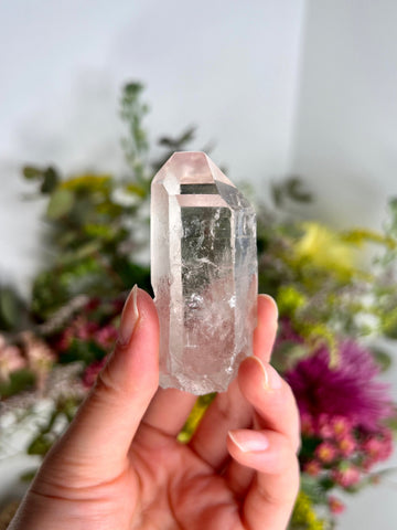 Grade AA Natural Etched Clear Quartz Point - Self-Healed Masterpiece of Clarity and Resilience QPC30, 71g