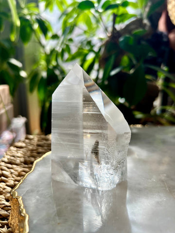 Grade AAA Lemurian Tower with Barcodes and Self-Healed - Semi-polished, Top Quality, from Sento se Bahia, LTC20, 283g