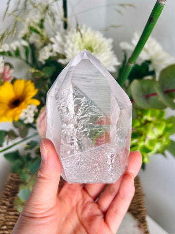 Grade AAA Lemurian Tower with Barcodes and Self-Healed - Semi-polished, Top Quality, from Sento se Bahia, LTC22, 422g