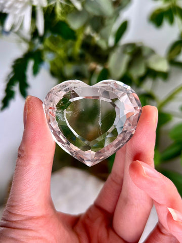Grade AAA Faceted Lemurian Heart Crystal - Healing, Chakra, Manifestation Stone LHH06, 51g