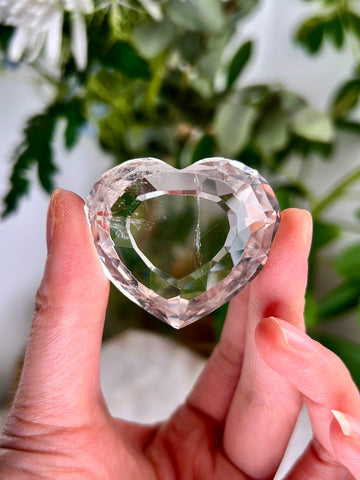 Grade AAA Faceted Lemurian Heart Crystal - Healing, Chakra, Manifestation Stone LHH06, 51g