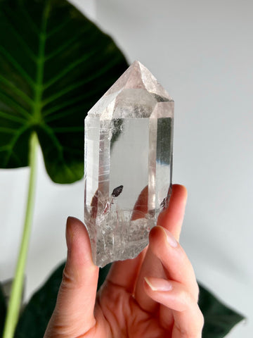 Grade AAA+ Natural Lemurian Cathedral Points with Black Hematite Inclusion - Collector Piece from Diamantina, Brazil LCC05, 174g