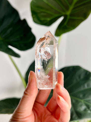 Grade AA Natural Penetration Quartz Tower with Iron Inclusion - Manifestation and Healing Crystal MFH02, 76g