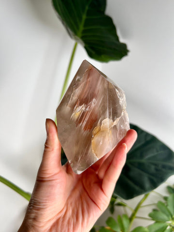 Grade AAA Natural Smoky Amphibole Rutile Quartz, Angel Phantom Quartz - from Taquaraçu de Minas, Brazil AFC07, 407g