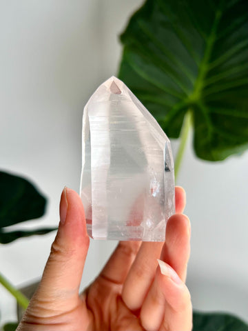 Grade AAA Lemurian Tower with Barcodes - Semi-polished, Top Quality, from Sento Se Bahia LTC43, 129g