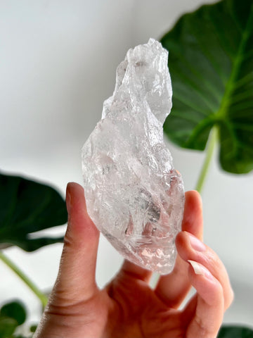 100% Natural High-Quality Root Lemurian Quartz - Self-Healed and Etched Crystal from Serra do Cabral, Brazil - LRC10, 140g