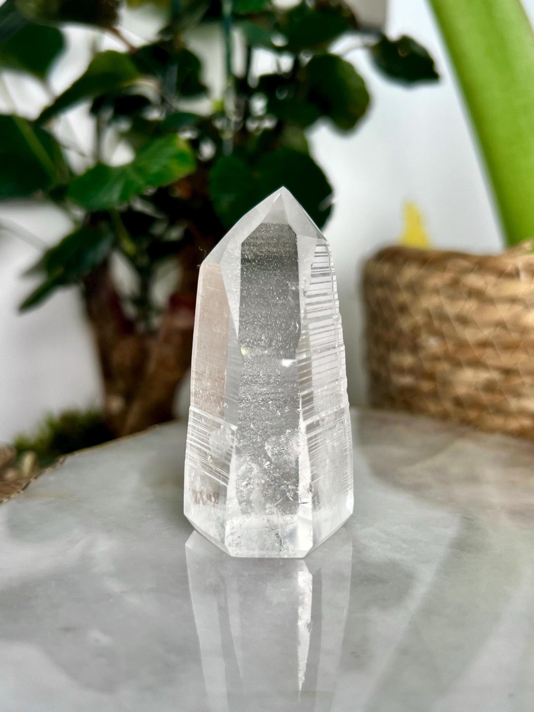Grade AAA Lemurian Tower with Barcodes  - Semi-polished, Top Quality, from Sento Se Bahia LTC58, 71g