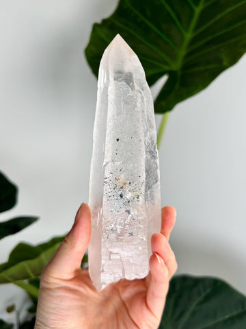 Grade AAA Singing Laser Quartz from Batatal, Diamantina -Self-Healed with Hematite Inclusion, High Vibration Healing Crystal, SLH39, 339g