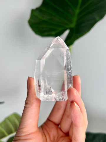 Grade AAA Self-Healed Lemurian Tower with Barcodes and Rainbow- Semi-polished, Top Quality, from Sento Se Bahia LTC65, 97g