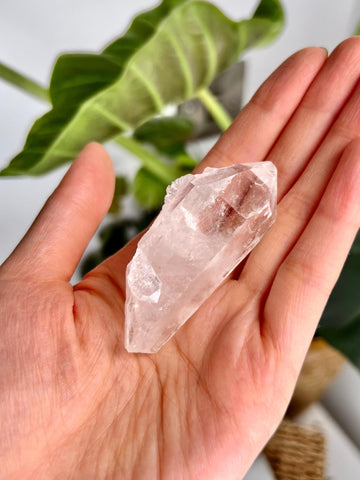 Rare 100% Natural Double-Terminated Lemurian with Penetration and Rainbow, Self-Healed - from South Serra do Cabral Region, LPS10, 43g