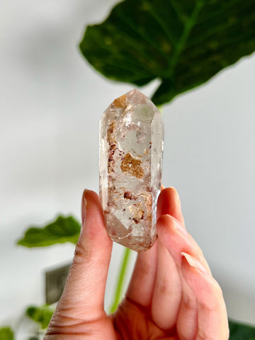 Grade AA Natural Quartz DT with Hematite, Iron Inclusion - Double-Terminated Quartz from Diamantina, HQC03, 66g