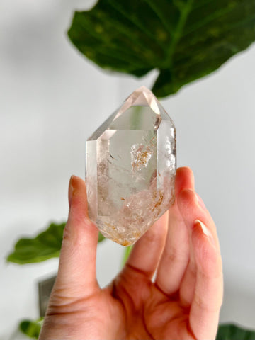 Grade A Natural Quartz DT with Hematite, Iron Inclusion - Double-Terminated Quartz from Diamantina, HQC17, 124g