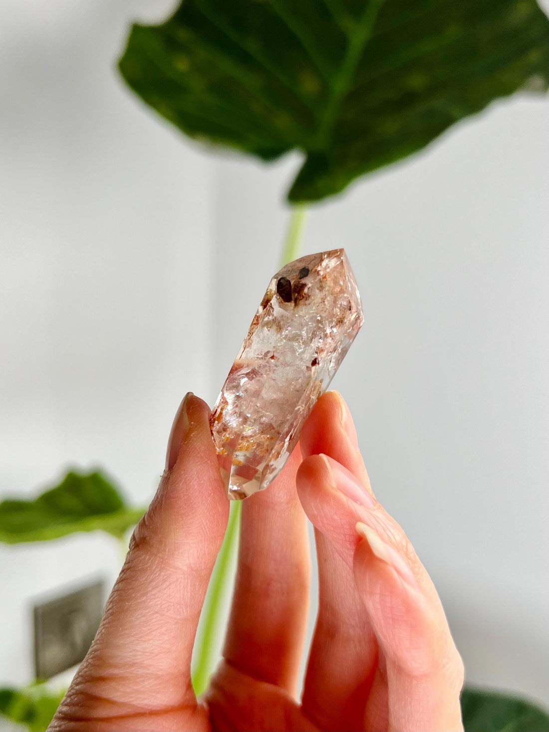 Grade A Natural Quartz DT with Hematite, Iron Inclusion - Double-Terminated Quartz from Diamantina, HQC20, 23g