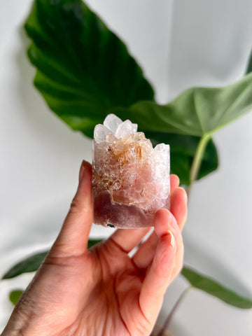 Grade AA Natural Pink Amethyst Geode Cutbase - The Gem of Healing and Feminine Grace PCG24, 138g